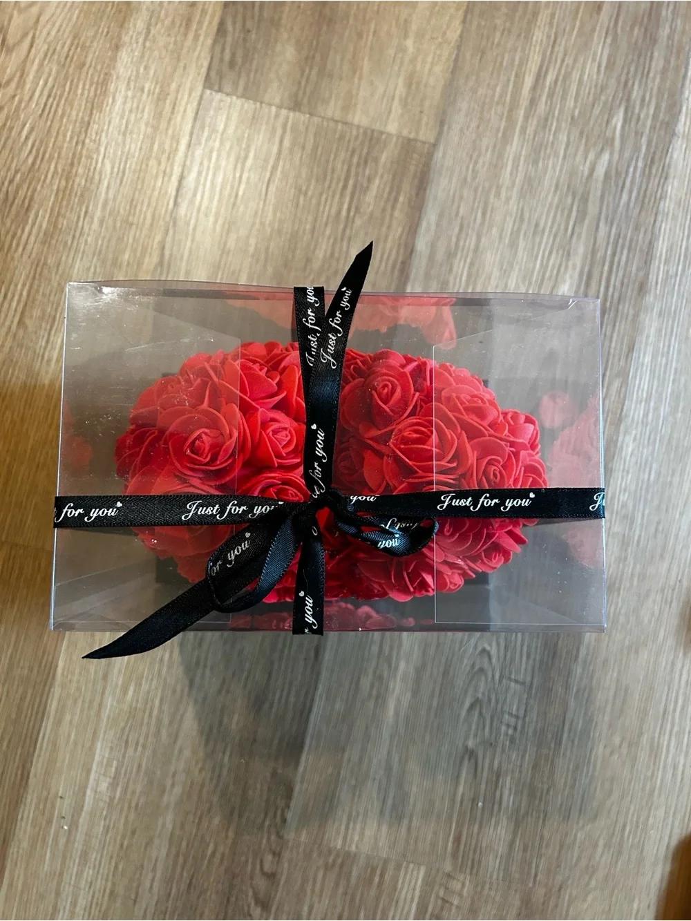 Premium Red Rose Heart Floral Accent -
